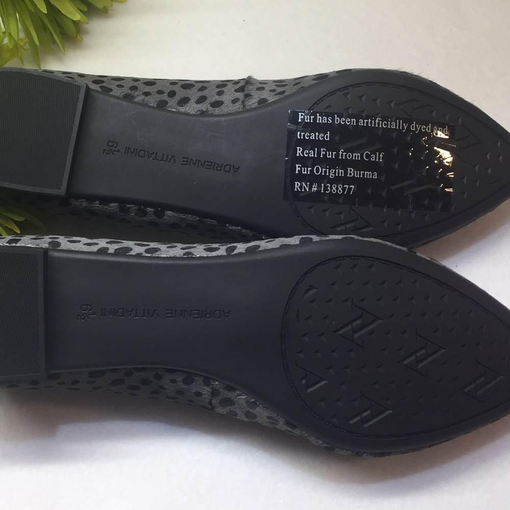 Adrienne Vittadini Black/Gray Pony Hair Flats - Picture 3 of 4